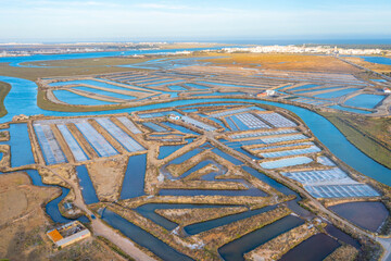 Salt pans at Castro Marim in Portugal