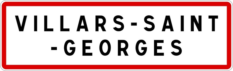 Panneau entrée ville agglomération Villars-Saint-Georges / Town entrance sign Villars-Saint-Georges