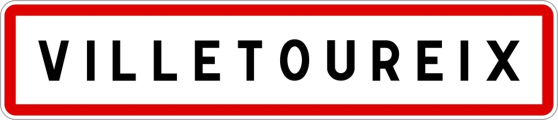Panneau entrée ville agglomération Villetoureix / Town entrance sign Villetoureix