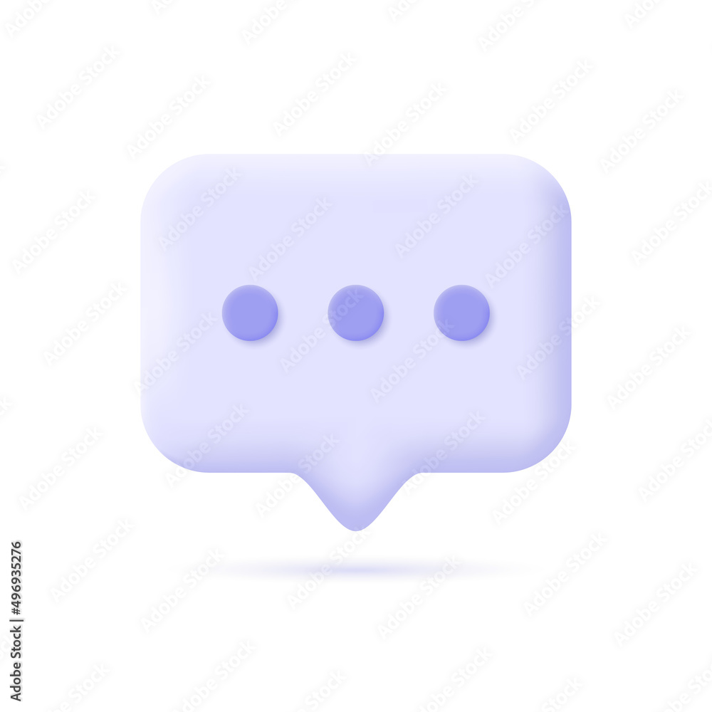 Poster 3d speech bubble in a minimalistic style. the concept of communication in social networks or messeng