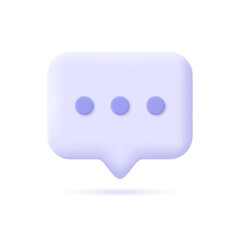 3d speech bubble in a minimalistic style. the concept of communication in social networks or messengers.