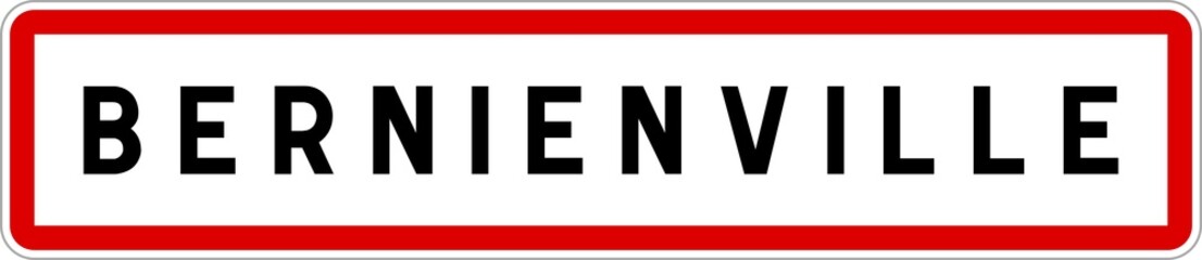 Panneau entrée ville agglomération Bernienville / Town entrance sign Bernienville