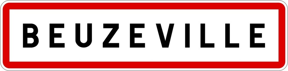 Panneau entrée ville agglomération Beuzeville / Town entrance sign Beuzeville