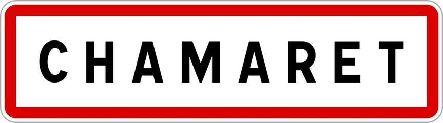 Panneau entrée ville agglomération Chamaret / Town entrance sign Chamaret