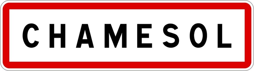 Panneau entrée ville agglomération Chamesol / Town entrance sign Chamesol