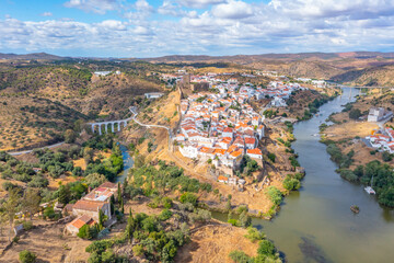 Mertola castle overlooking Guadiana river, Portugal © dudlajzov