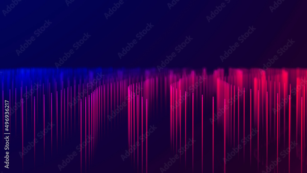 Poster Big Data visualization. Data technology illustration. Science background. 3D