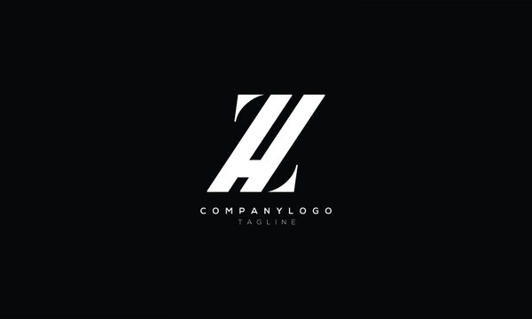 ZH HZ Abstract initial monogram letter alphabet logo design