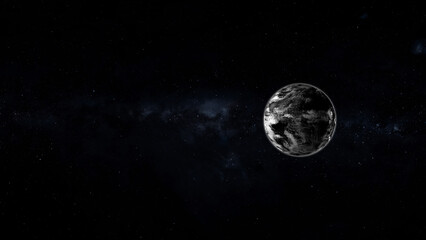 Obraz na płótnie Canvas Dark High Contrast Planet Earth Rendered animation background. 