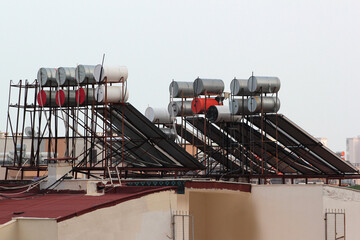 Solar water heating system on the rooftops