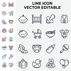 cute baby set icon symbol template for graphic and web design collection logo vector illustration