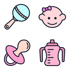 cute baby set icon symbol template for graphic and web design collection logo vector illustration
