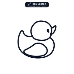 rubber duck toy icon symbol template for graphic and web design collection logo vector illustration