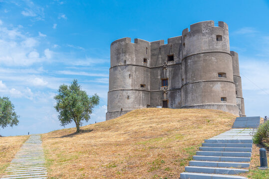 View of the castle in Portuguese village Evoramonte
