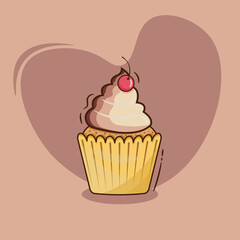 chocolate cupcake with cherry