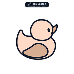 rubber duck toy icon symbol template for graphic and web design collection logo vector illustration