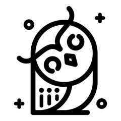 Owl Flat Icon Isolated On White Background