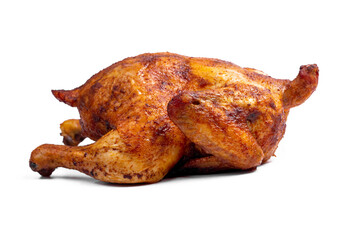 Fresh roasted chicken  on white isolated background