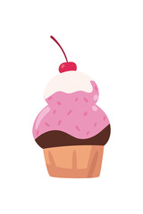 flat bright cupcake design