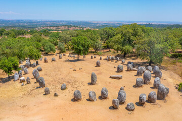 Cromeleque dos Almendres near Portuguese town Evora