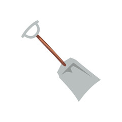 flat metallic shovel illustration