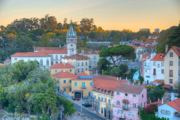Aerial view of the town hall in Sintra, Portugal