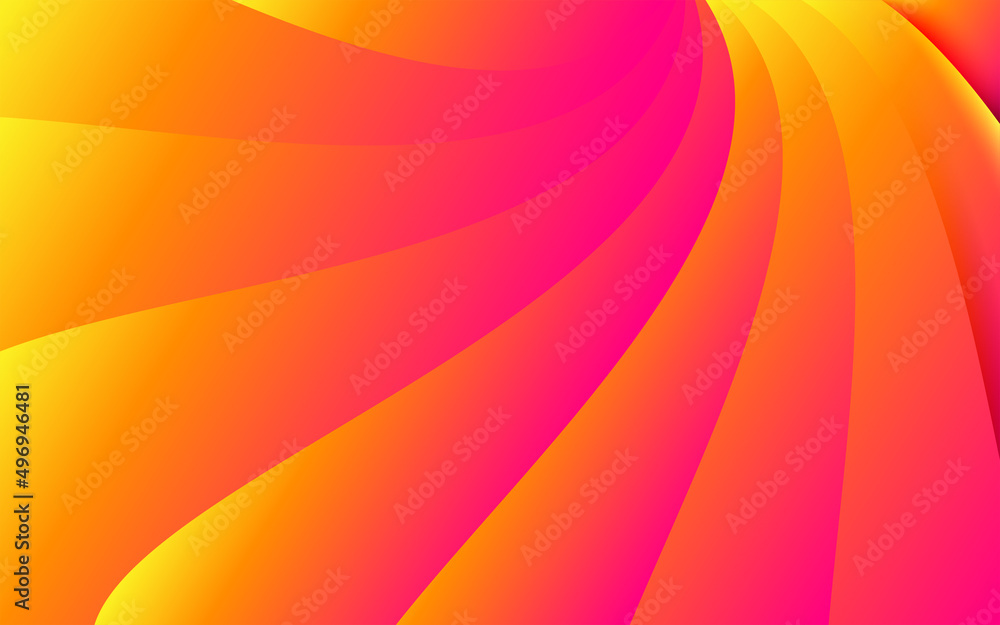 Poster dynamic curved lines with fluid flowing waves