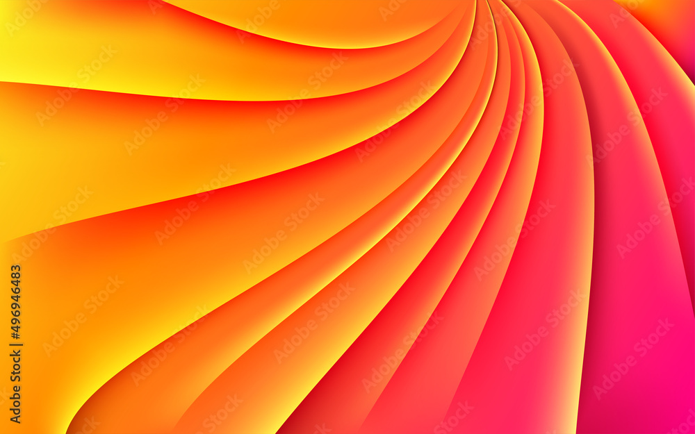 Poster dynamic curved lines with fluid flowing waves