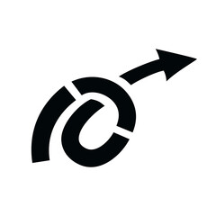 Twisting dashed arrow icon