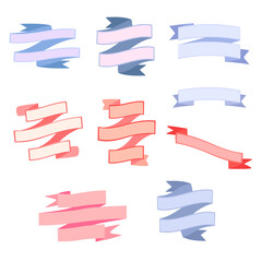 A set of flags and pennants for inscriptions.