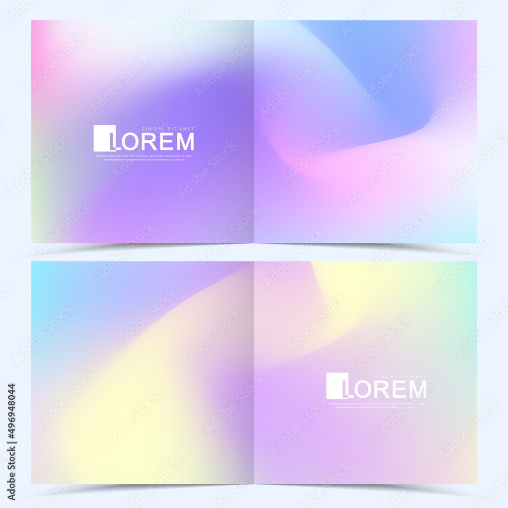 Poster trendy abstract square mockup pastel colorful gradient art holographic templates. suitable for socia
