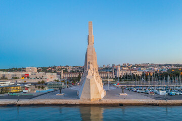 Sunrise view of Padrao dos Descobrimentos - Monument of the Discoveries in Belem, Lisbon, Portugal