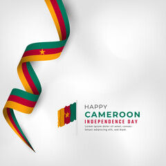 Happy Cameroon Independence Day January 1st Celebration Vector Design Illustration. Template for Poster, Banner, Advertising, Greeting Card or Print Design Element