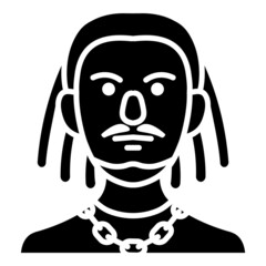 Man With Dreadlocks User Avatar Flat Icon Isolated On White Background