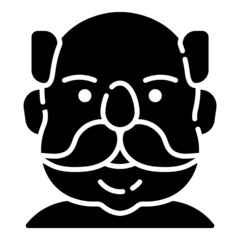Old Man Gandpa User Avatar Flat Icon Isolated On White Background