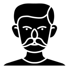 Man Face User Avatar  Flat Icon Isolated On White Background