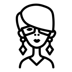 Woman Face User Avatar Flat Icon Isolated On White Background