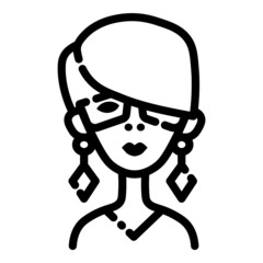 Woman Face User Avatar Flat Icon Isolated On White Background