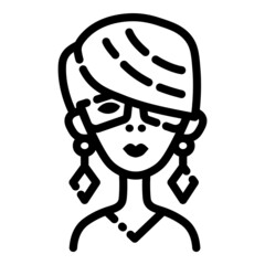 Woman Face User Avatar Flat Icon Isolated On White Background