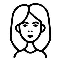 Woman Face User Avatar Flat Icon Isolated On White Background
