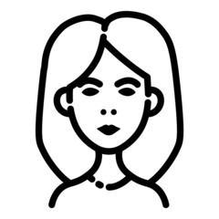 Woman Face User Avatar Flat Icon Isolated On White Background