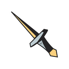 flat yellow dagger illustration
