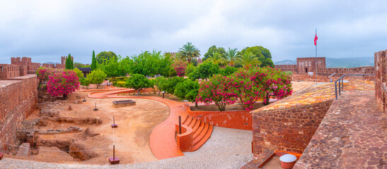 View of a castle in Portuguese town Silves