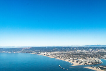 Aerial view of the West Coast of California featuring Marina, Del Rey, Venice, breakwaters and fishing piers