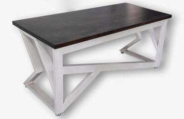 Table in a modern style.
Loft table.
Metal table with wooden inserts.