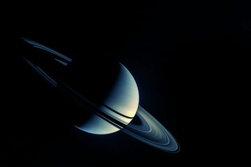 Planet Saturn, with rings. Elements of this image furnished by NASA