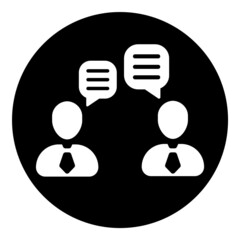 People Conversation Flat Icon Isolated On White Background