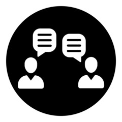 People Conversation Flat Icon Isolated On White Background