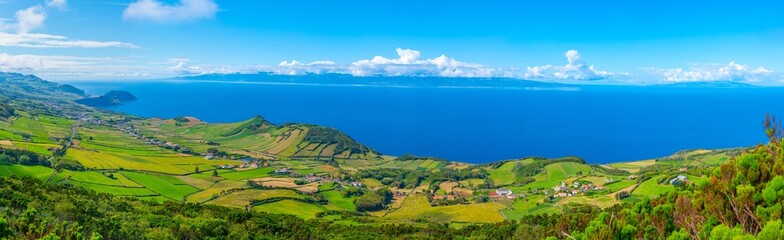 Rural landscape of Sao Jorge island at the Azores, Portugal
