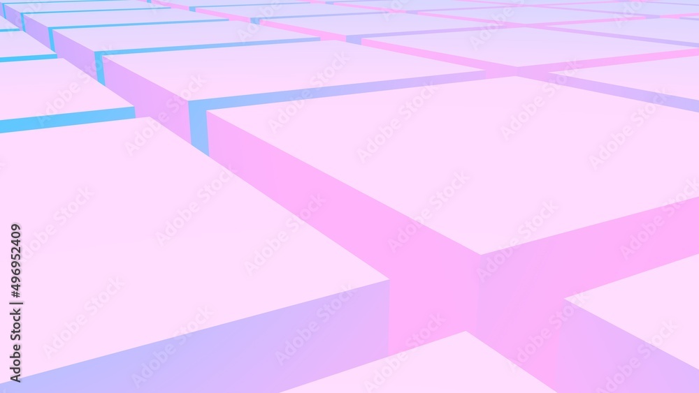 Poster cubic abstract background. rendering an image.